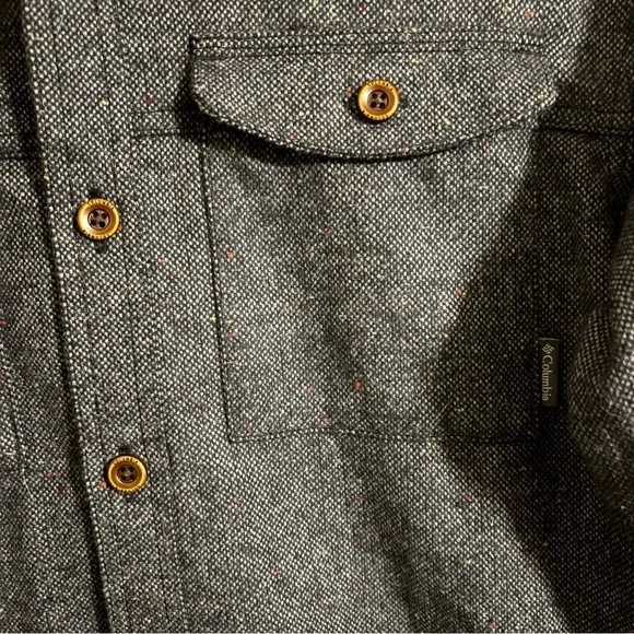 Columbia Blue Gray Wool Blend Button Down Shacket Large - Picture 7 of 9